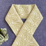 ふわふわ刺繍レースの半襟　刈安色　ライムイエロー／半衿