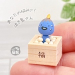 【指先に乗るよ】　あなたの悩みに！泣き鬼さん(青&号泣ver.／節分　新年　冬　ミニチュア　可愛い　おしゃれ　小さい　粘土　オブジェ　インテリア　飾り　運気アップ　お守り　ユニーク　おもしろ雑貨