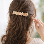紫陽花とスターチスの鉱石風レジンヘアクリップ　ママにも/ゴールド/大人ピンク/オケージョン/フォーマル/ヘアアクセサリー/仕事アクセサリー