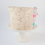 マチ付き　14cmファスナー　インド刺繍生地 