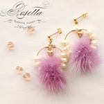 期間限定価格❤くすみパープルミンクファーピアス/イヤリング R90
