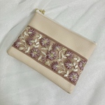 インド刺繍リボン　ティッシュケースつきポーチ　