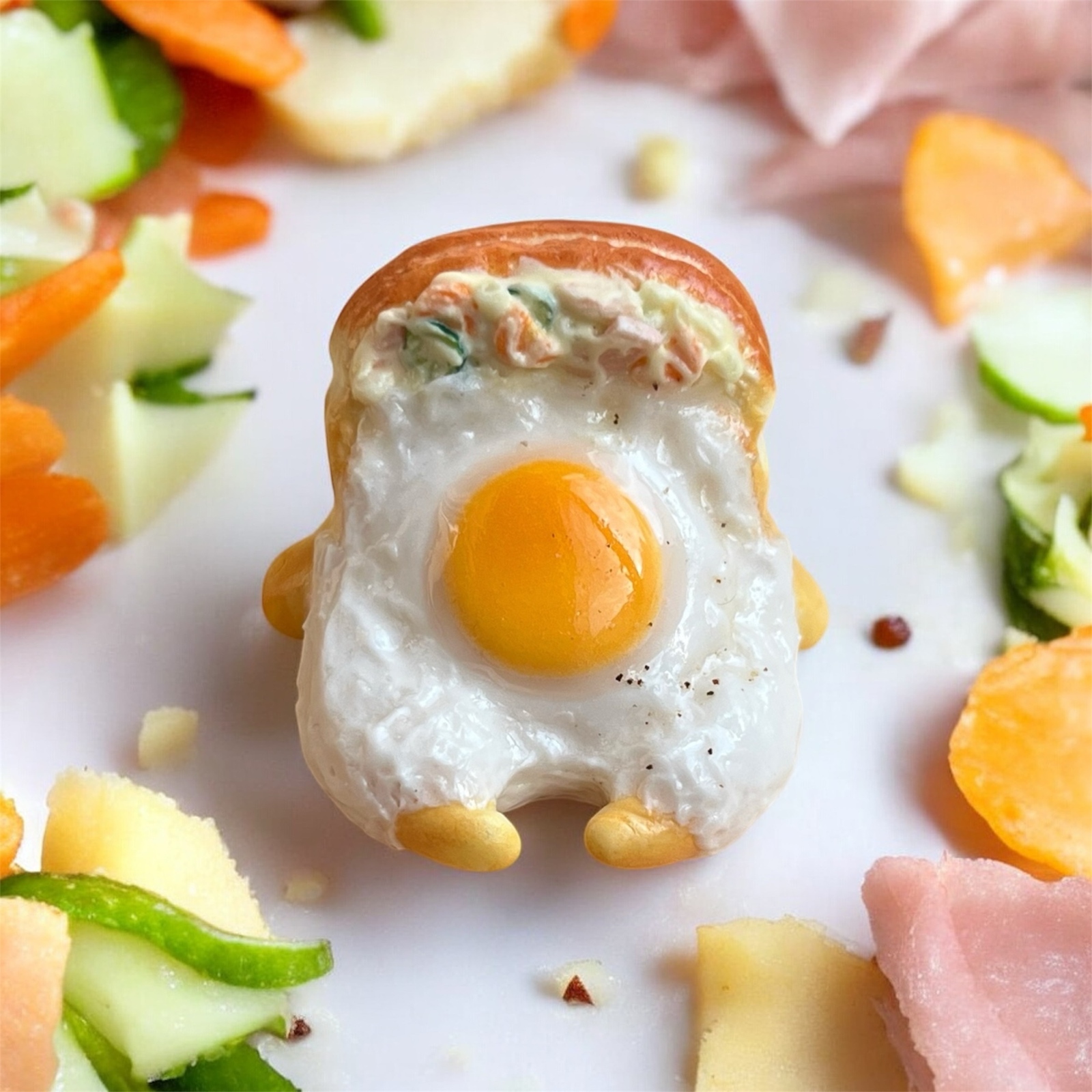 憧れの朝食プレートキーホルダー》 フェイクフード 食品サンプル 