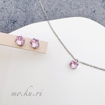 ★限定特別価格★ジルコニアの一粒ネックレス&ピアス【サージカルステンレス】つけっぱなしOK  金属アレルギー対応