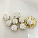 SALE品　《8コ入り》ラウンド8mm・多面球カット　ホワイト　  ガラスストーン
