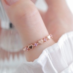 【ピンクゴールド/ハートコフレリング】 華奢　誕生日　結婚式　ギフト ビジュー　ピンクゴールド　パステル　 冬　雪　バレンタイン