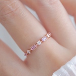 【ピンクゴールド/キャンディービジューリング】 華奢　誕生日　結婚式　ギフト ビジュー　ピンクゴールド　パステル　 冬　雪　バレンタイン