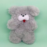 ふさふさなもちょいぬ（グレー）   いぬ ぬいぐるみ