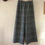 イタリア製グレンチェックカシミヤウールで作ったワイドパンツ