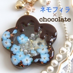 【名入れ･ギフト･全品送料無料】手描き花🌸 Forget me not × Chocolate