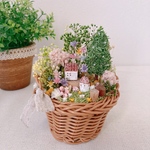 小さな家と小花のミニかご　新作　桜　春　春ギフト