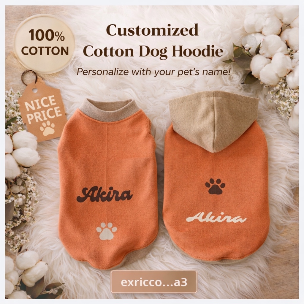 ☆オレンジ】犬服・ダックス・フレブル・パグcotton100% 名入れ無料