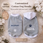 【★グレー】犬服・普通犬・ダックス・フレブル・パグcotton100%  名入れ無料　リブ色変更可