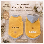 【★キイロ】犬服・普通犬・ダックス・フレブル・パグcotton100%   名入れ無料　リブ色変更可