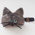 【濃グレージュ】もじゃ猫ゴムバンド