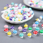 【c4375-1】 チャーム　キノコ　樹脂　約100個　ハンドメイド 多色ミックス