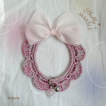 【再販】Shabby marble* pink × grayレース首輪  [l-212] 本体¥1400/チャーム¥200