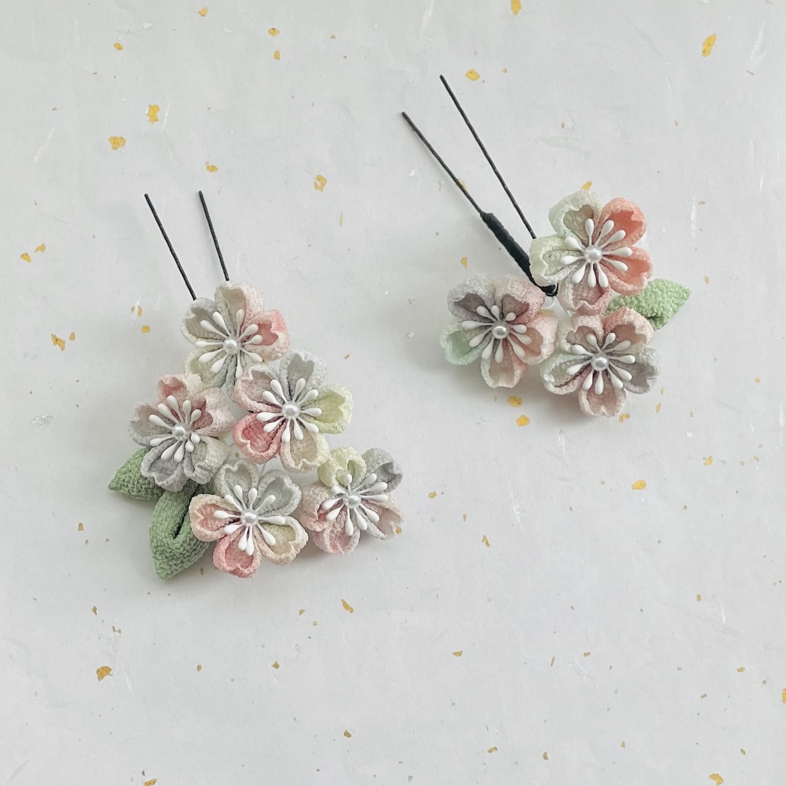 つまみ細工 卒業式髪飾り 桜 くすみカラー - tabo | minne byGMOペパボ