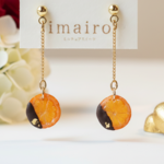 🍊💓オランジェットのチョコがけの耳飾り バレンタインにもおすすめ🍫（①イヤリング②ピアス③フックピアス④樹脂ピアス⑤樹脂ノンホールピアス（樹脂イヤリング））