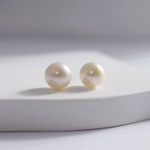 【ラウンド 8mm】 淡水パール  一粒 ピアス | 14kgf  | サージカルステンレス | シンプル | 上品 | フォーマル |冠婚葬祭 | プレゼント | ギフト