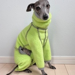 オーダー犬服 肉厚ボアフリース ライムイエロー ロンパース