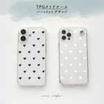 多機種対応 【 TPU クリアケース ハート ドット 】 ケース単品 トチカン加工 交換用 iPhone android FS04U