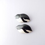 アデリーペンギン 漆ブローチ