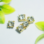 3mm ゴールド台座付き クリスタル クリスタル色