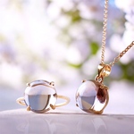 【お得なセット】宝石質アメトリンAAA ネックレス＆リング 天然石約10mm 