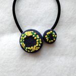 ミモザ（ネイビー）刺繍ゴム☆再販２