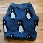 ペンギンさんのニットタンクトップ（ブルー）　フレブル服　（サイズをお選びください）