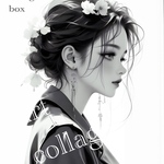 378 art collage box 人物ステッカー