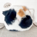 ほわほわ三毛猫巾着♡／巾着．動物柄．小物ポーチ