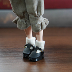 【1/6ドールサイズ】T-strap shoes （ホワイト×ブラック）