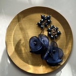 2pcs)4176)シフォンチャーム)navy)#3v