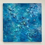 ジュビリーブルー＊テクスチャーアート　絵画　原画　抽象画　海　現代アート