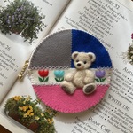 🧸felt  de patchworkテディベアのコインケース🌷