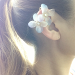 glass flower earring☆fairy