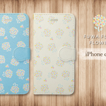 手帳型 iPhone ケース ☆ ふわふわフラワー【受注生産】