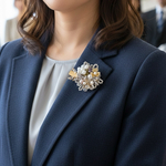 ブローチ　ピン　ヘアピン　コサージュ　ビーズ　お花　パール　ビジュー　紫　ゴールド　グレー　ワイヤー　髪飾り　洋装　ヘア飾り　ピンブローチ　2way お呼ばれ　結婚式　成人式　発表会　卒業式　入学式　