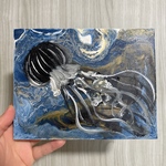 悪夢 ポーリングアート アクリル画 抽象画