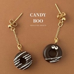 ダークチョコドーナツピアス/イヤリング＊ミニチュア