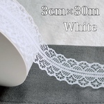 ホワイト レースリボン 3cm×30mハンドメイド　布　小物　ドール服　ラッピング　レース　