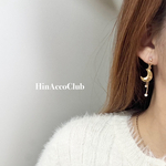 H219.🌙圧倒的存在感 月ピアス イヤリング 星 宇宙 ステンレス ゴールド ゆれる 華やか 特別 スター gold 個性的 大人可愛い お呼ばれ 金属アレルギー対応 キラキラ