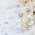 新作💐ピアスみたいなヘアゴム♡ウェディングドレス♡ツインヘアゴム♡花びらドレス♡ハート♡お揃い♡出産祝い ♡女の子♡プチギフト♡卒園卒業♡入園入学♡結婚式♡