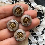 【1個】17.5mm/japan vintage/アクリルボタン/ブラウン