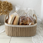 朝の食卓に🍞ふちどりレースの深型バスケット