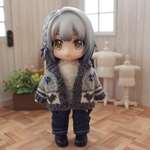 ハートがいっぱいカーディガン【オリーブ】❤︎handmade❤︎11cmドールサイズ