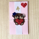 水引　ご祝儀袋　テディベア　ピンク