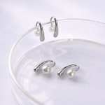 パールピアス パールキャッチ しずく ドロップ シルバー 上品 フォーマル 結婚式 入学 卒業 サージカルステンレス316L Silky Pearl